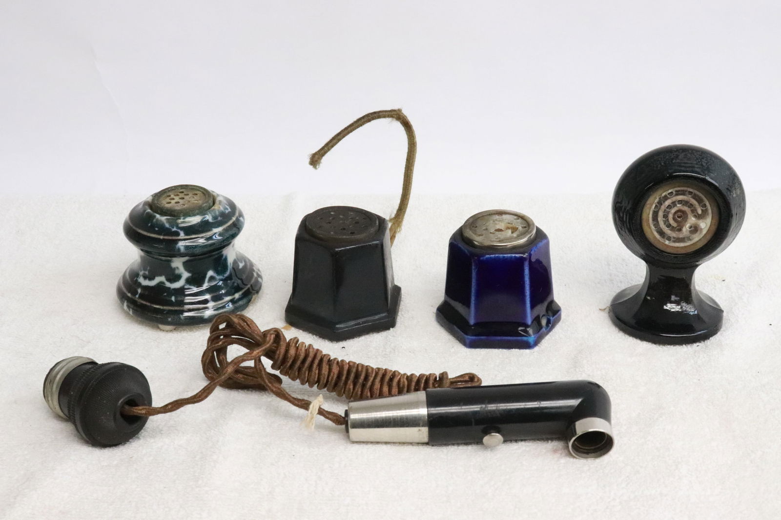 5 art deco electric lighters: 5 art deco electric lighters, need rewiring/ repair, 3.5"x2.2"dia - 2"x2.2"dia