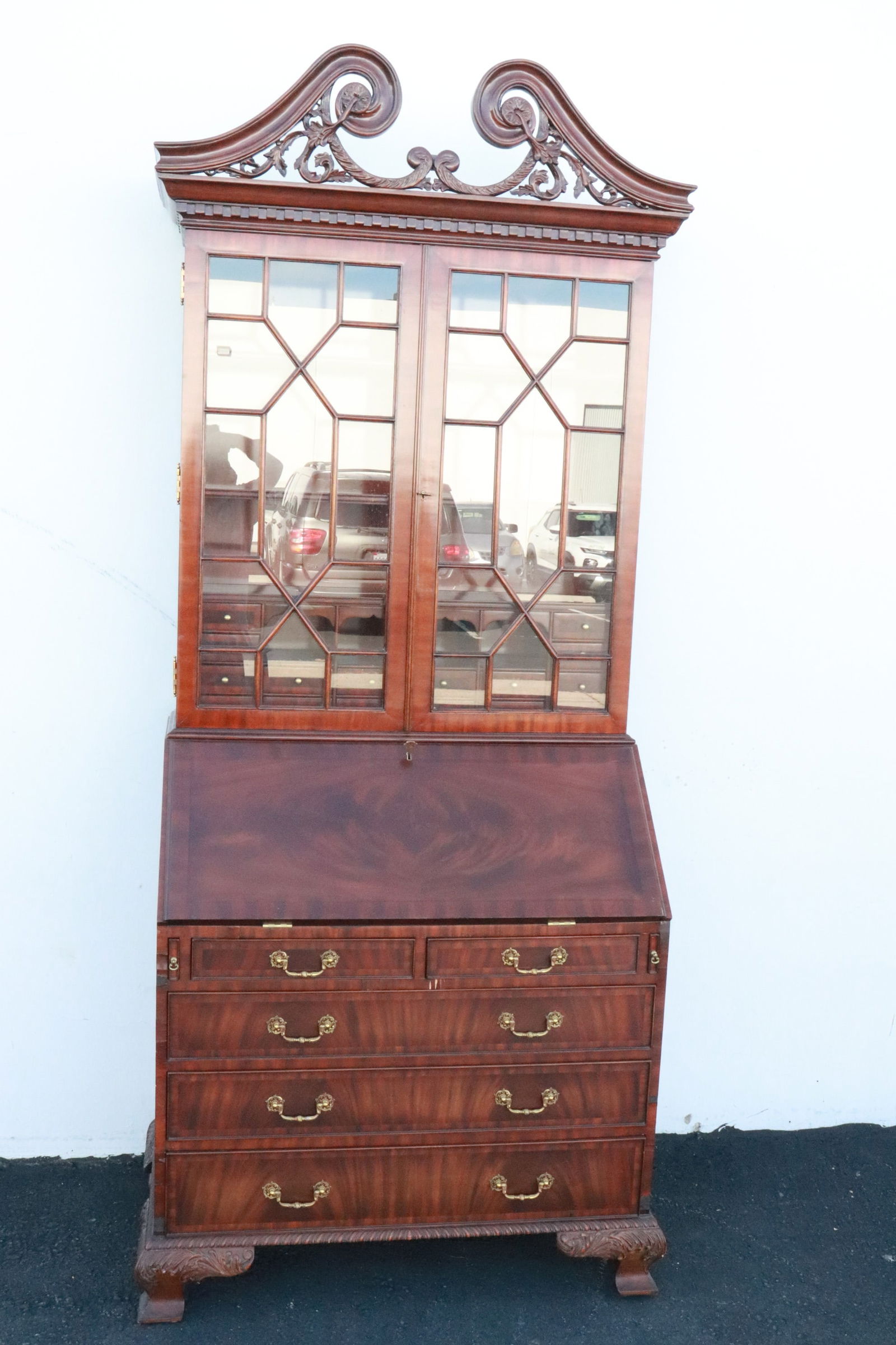 book match mahogany secretary desk (1 of 13)