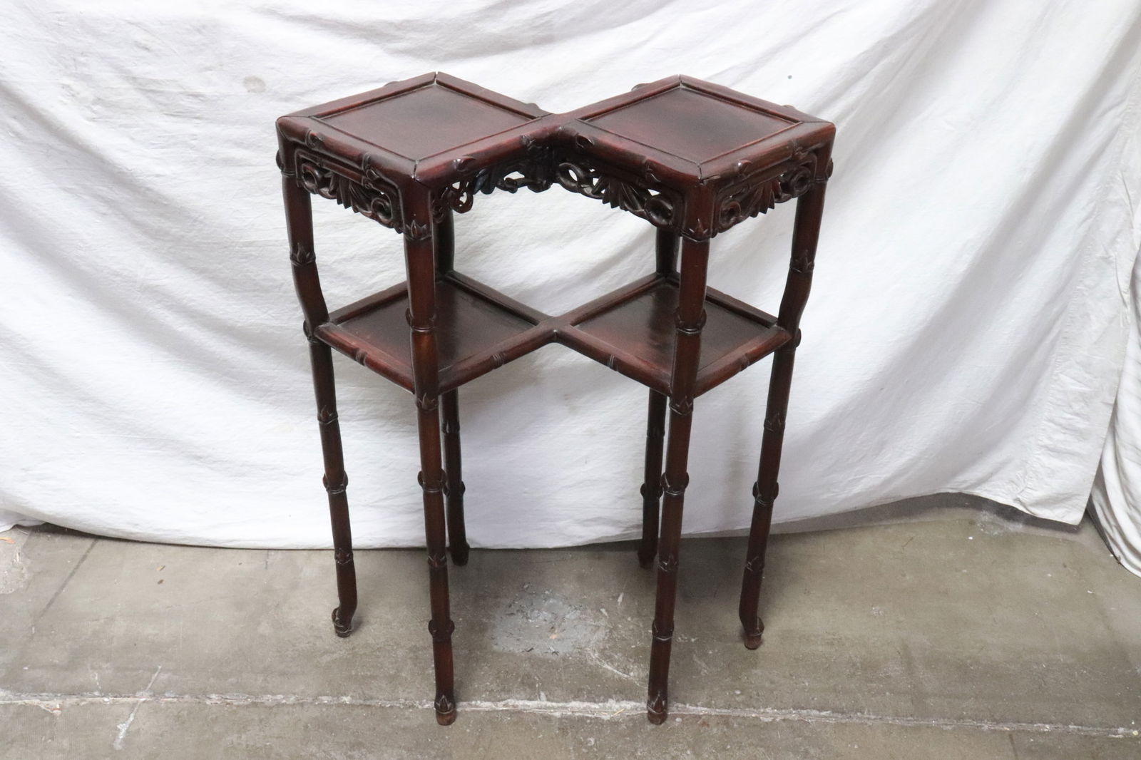 Chinese late 19th century rosewood twin table (1 of 10)