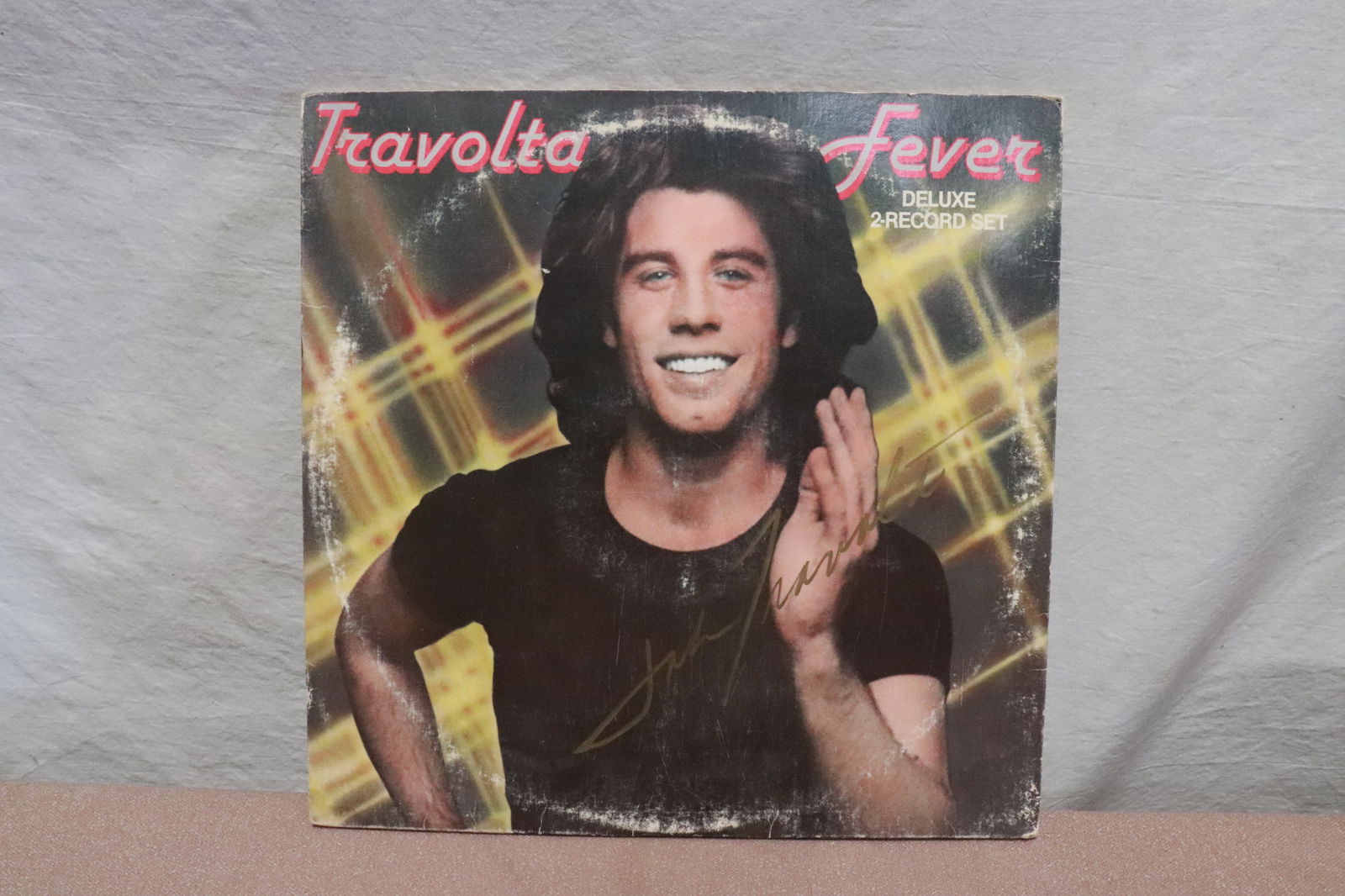 "Saturday Night Fever" 2 record set, signed by John Travolta: Original "Saturday Night Fever" 2 record set, signed by John Travolta