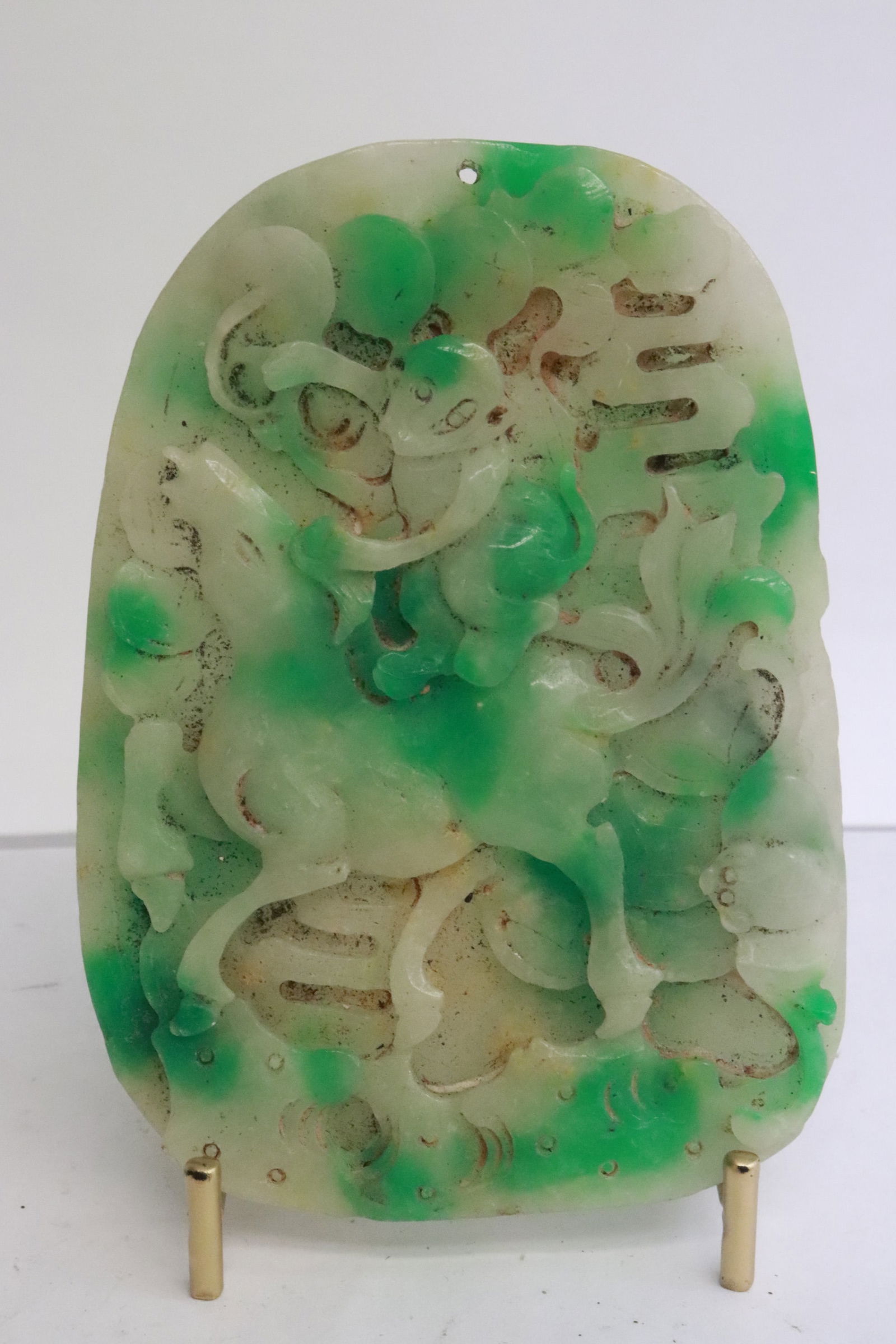 Jadeite like stone plaque - 2
