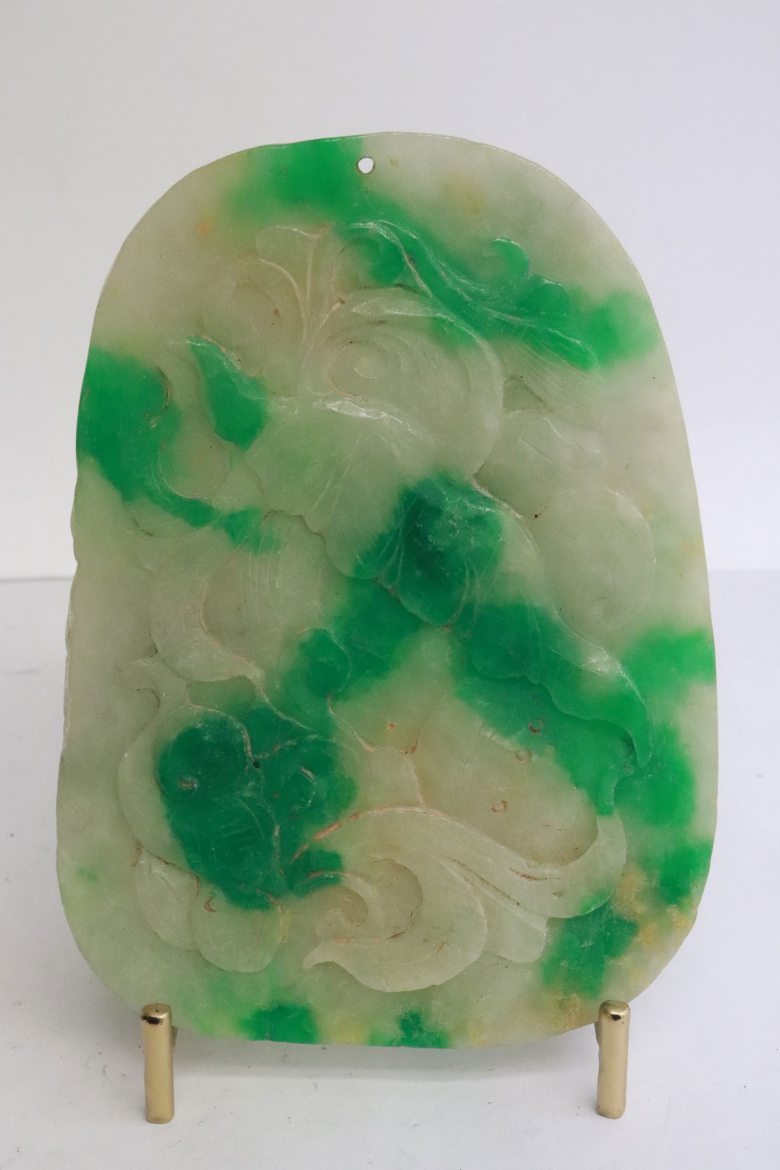 Jadeite like stone plaque - 4