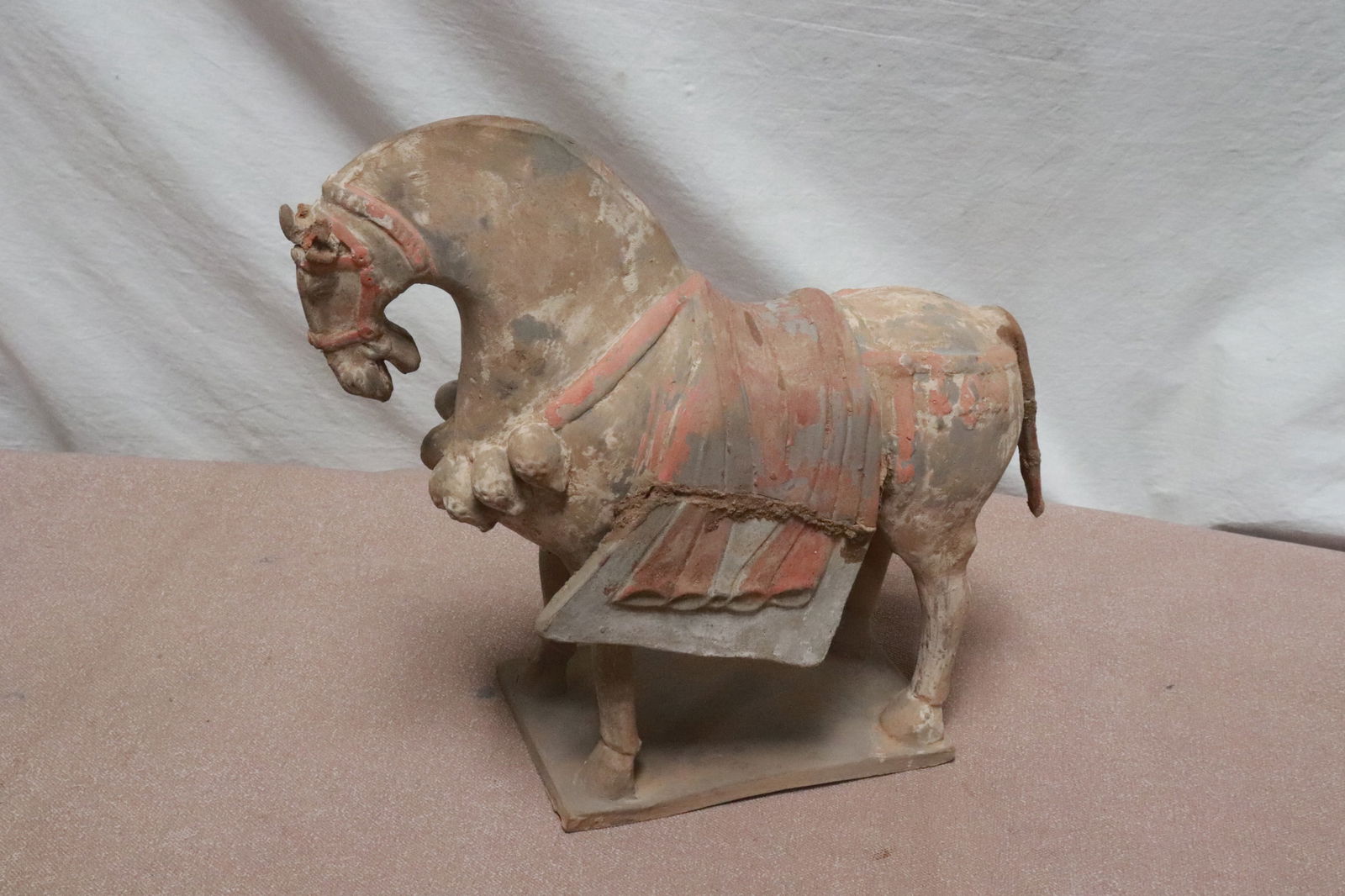 Tang style clay horse: Tang style clay horse, 10.85"H