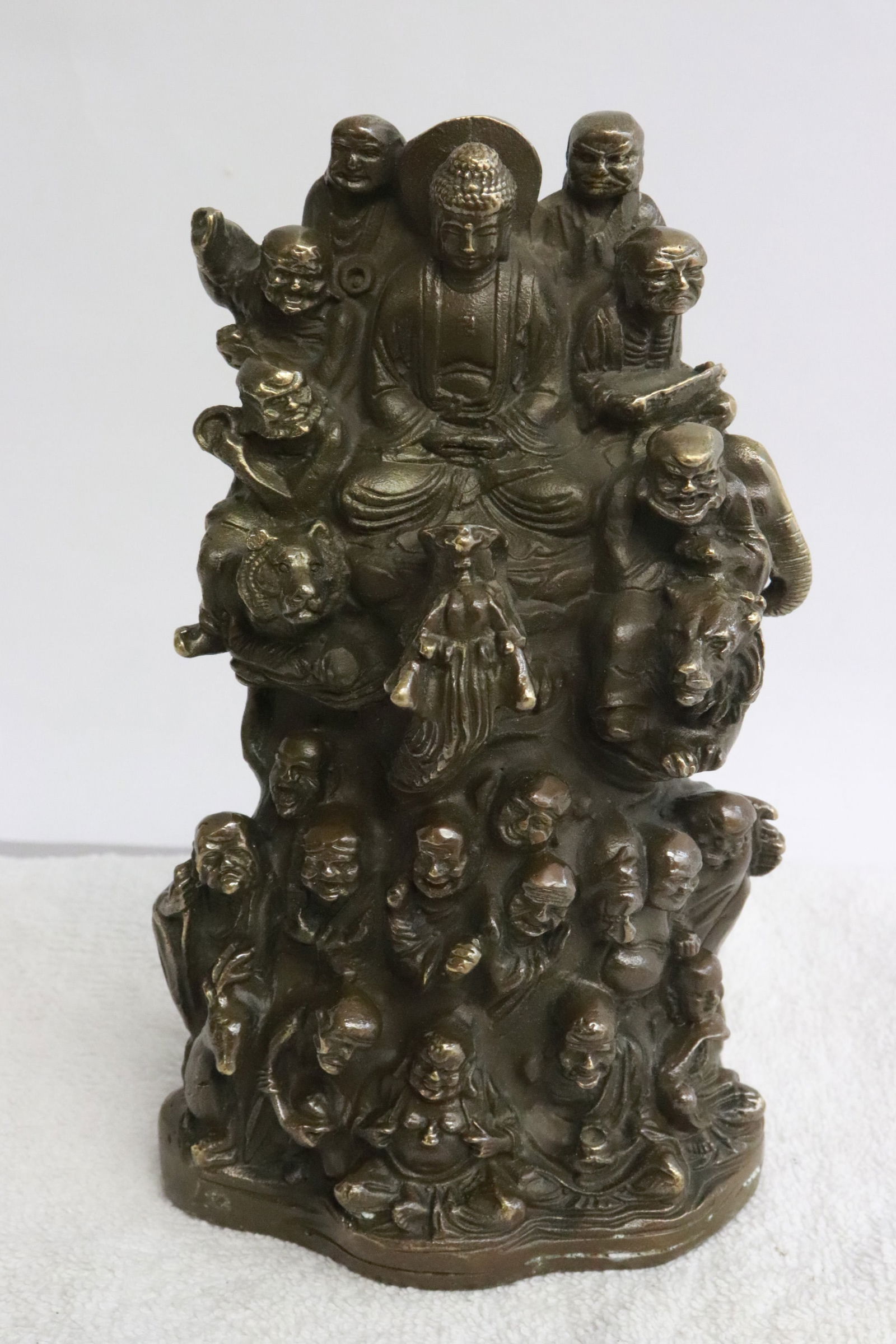 Bronze sculpture of deity group: Bronze sculpture of deity group, 6.2"H