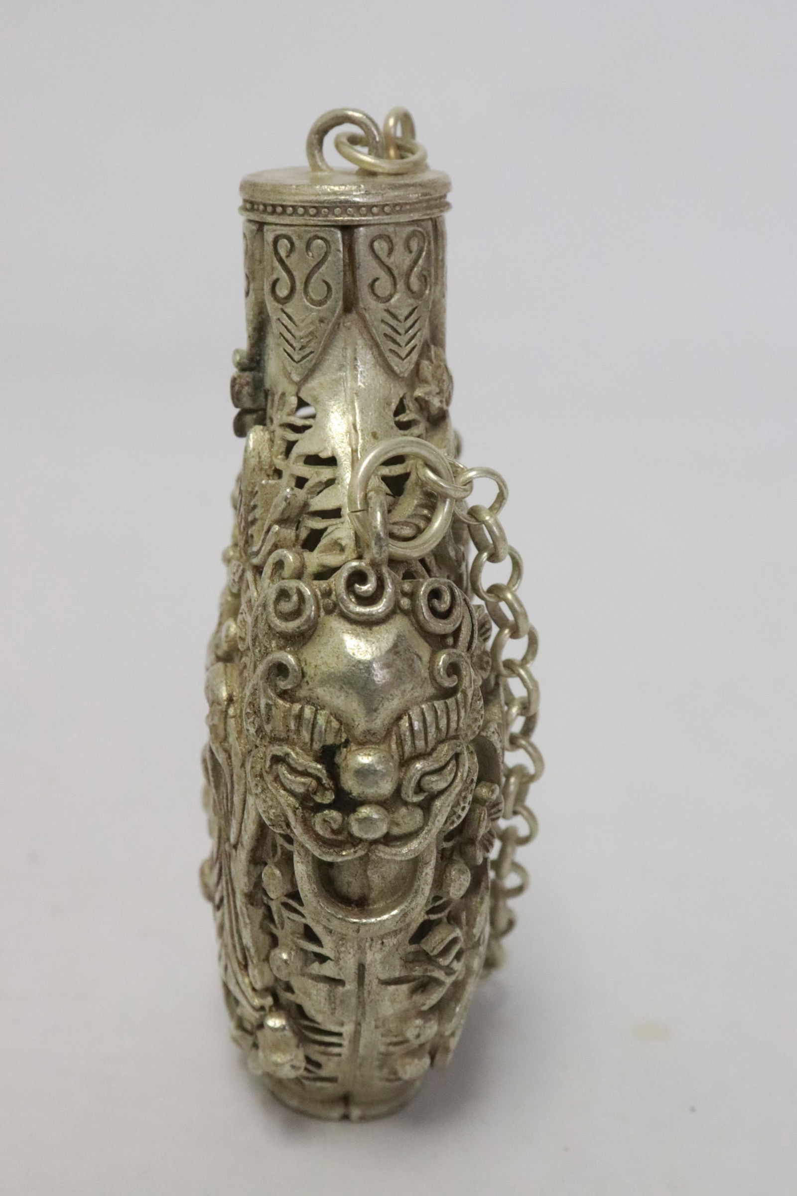 2 white bronze scent bottles - 3