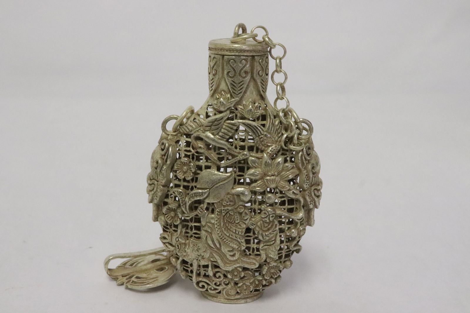 2 white bronze scent bottles - 4