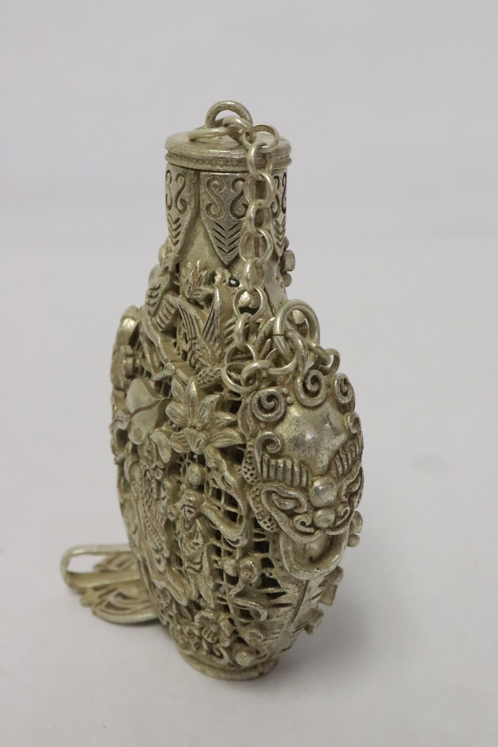 2 white bronze scent bottles - 5