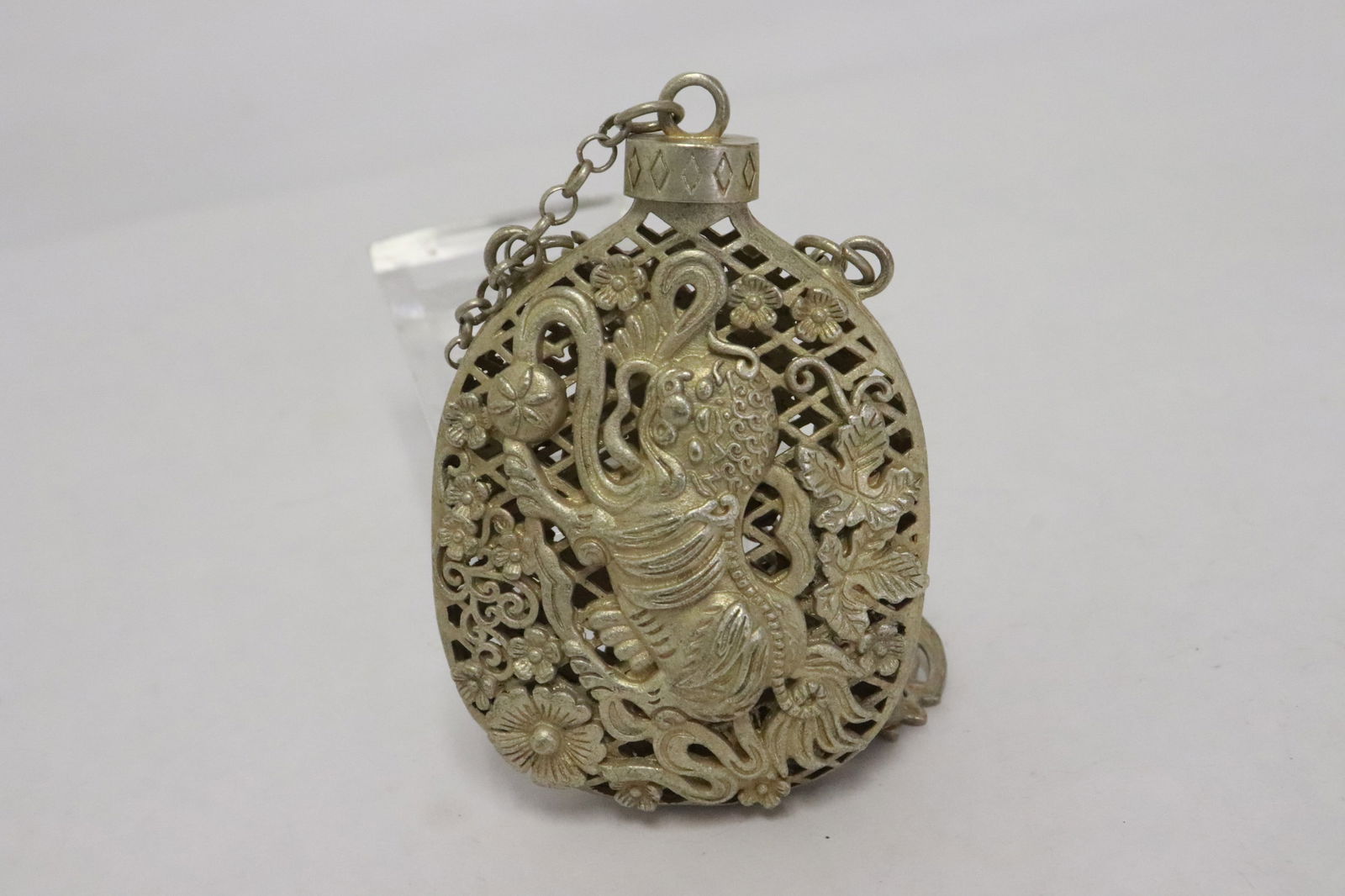 2 white bronze scent bottles - 6