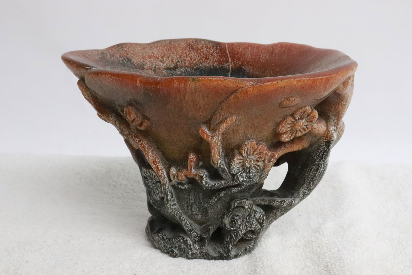 A simulated horn carved libation cup (1 of 6)