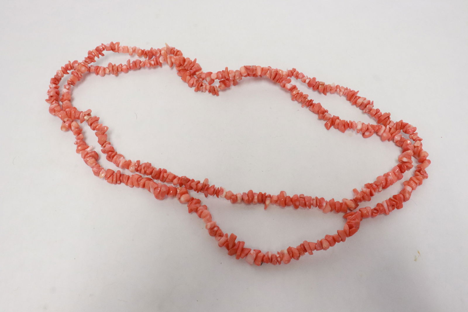 An extra long coral like bead necklace: An extra long coral like bead necklace, 63"L