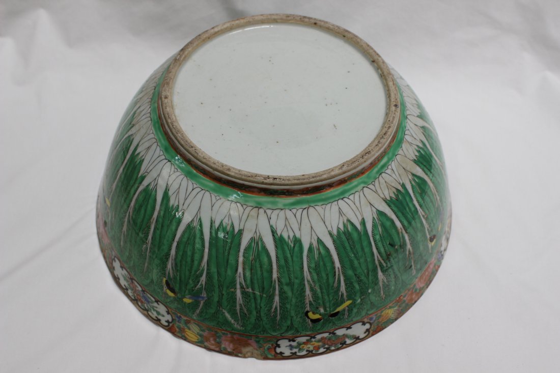 Large Chinese rose canton bowl - 10