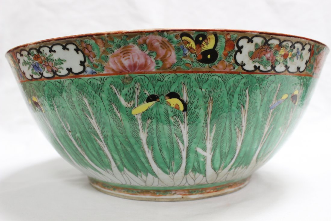 Large Chinese rose canton bowl - 2