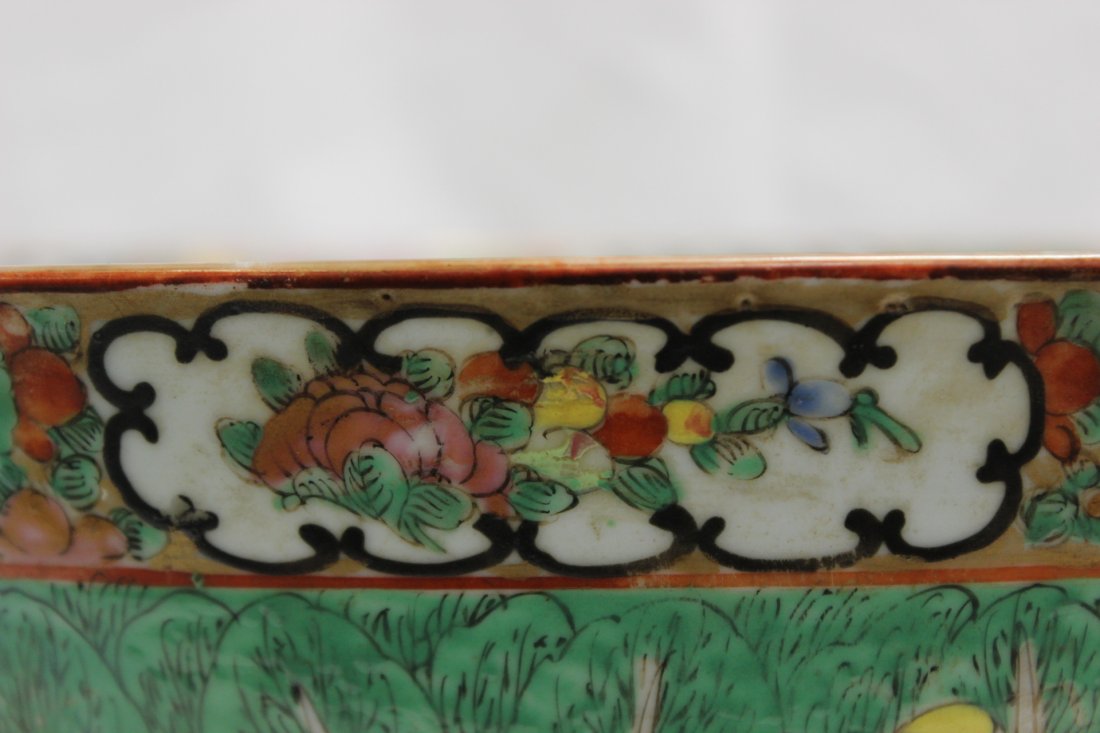 Large Chinese rose canton bowl - 4