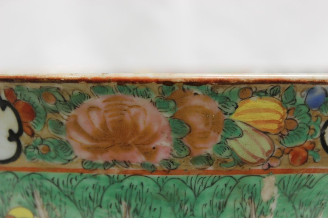 Large Chinese rose canton bowl - 5
