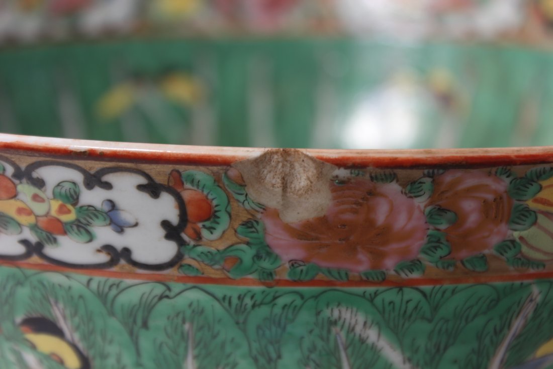 Large Chinese rose canton bowl - 7