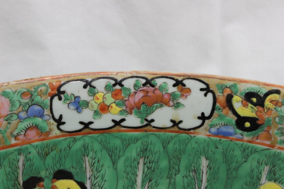 Large Chinese rose canton bowl - 8