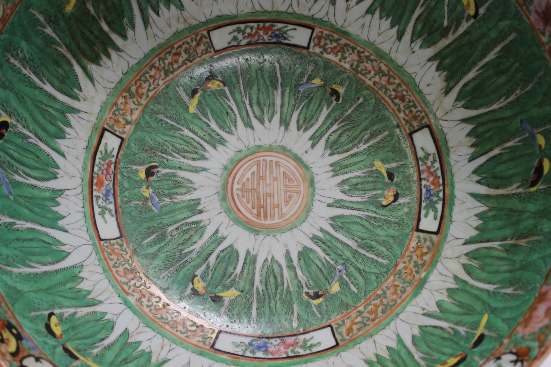 Large Chinese rose canton bowl - 9