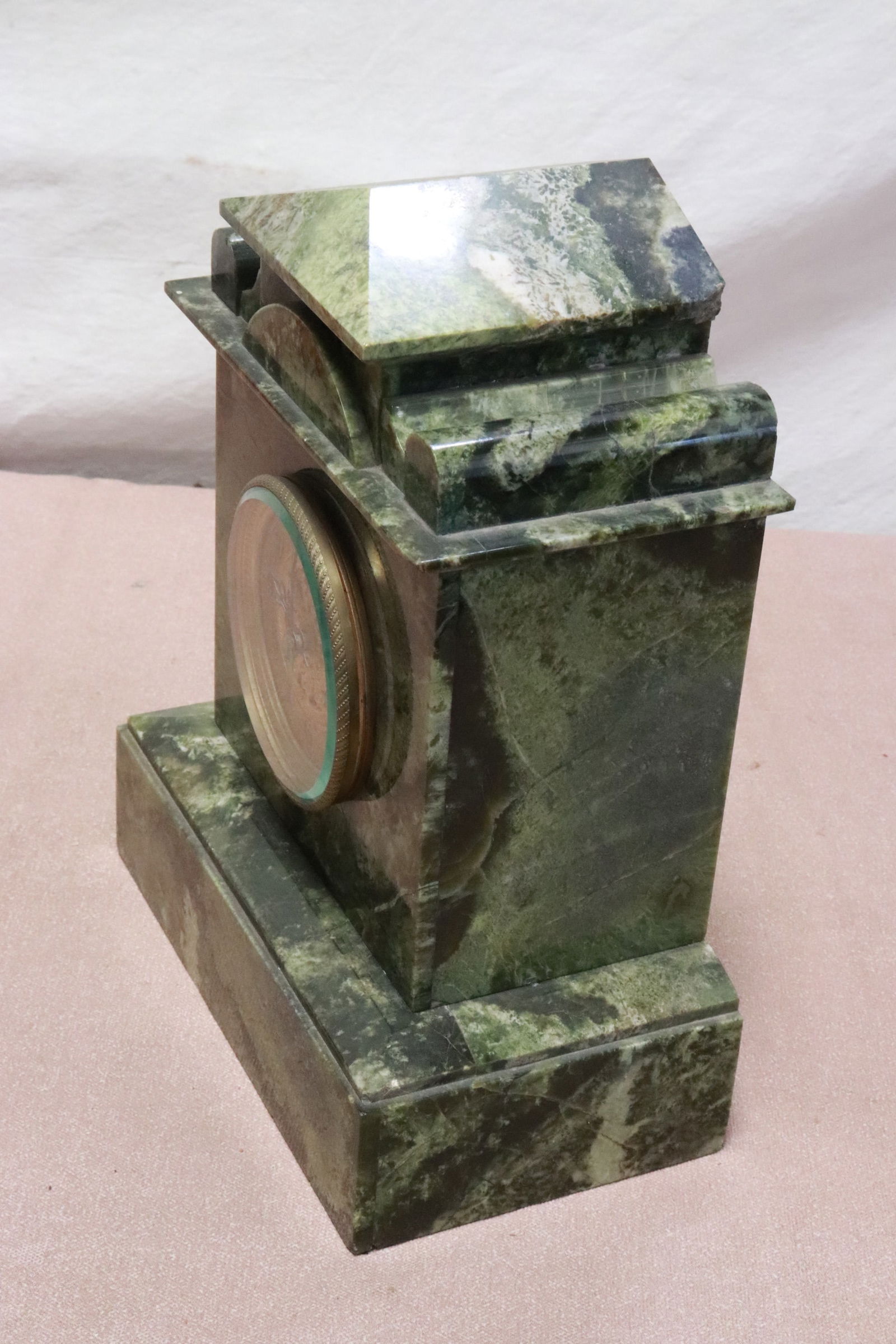 Solid onyx cased table clock - 4