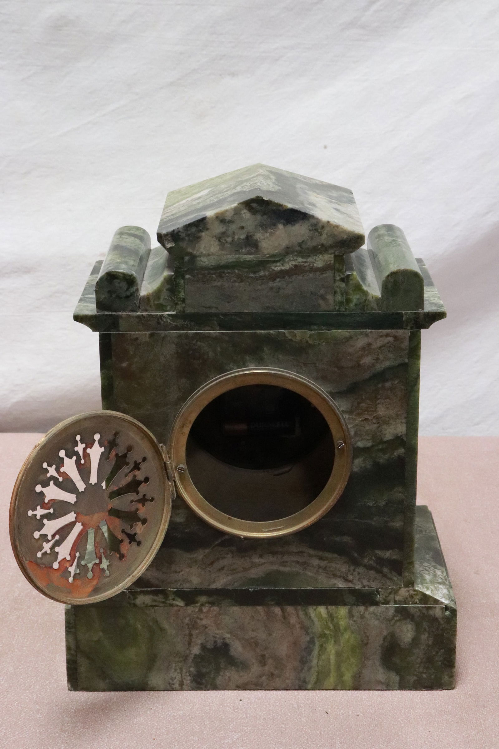 Solid onyx cased table clock - 5