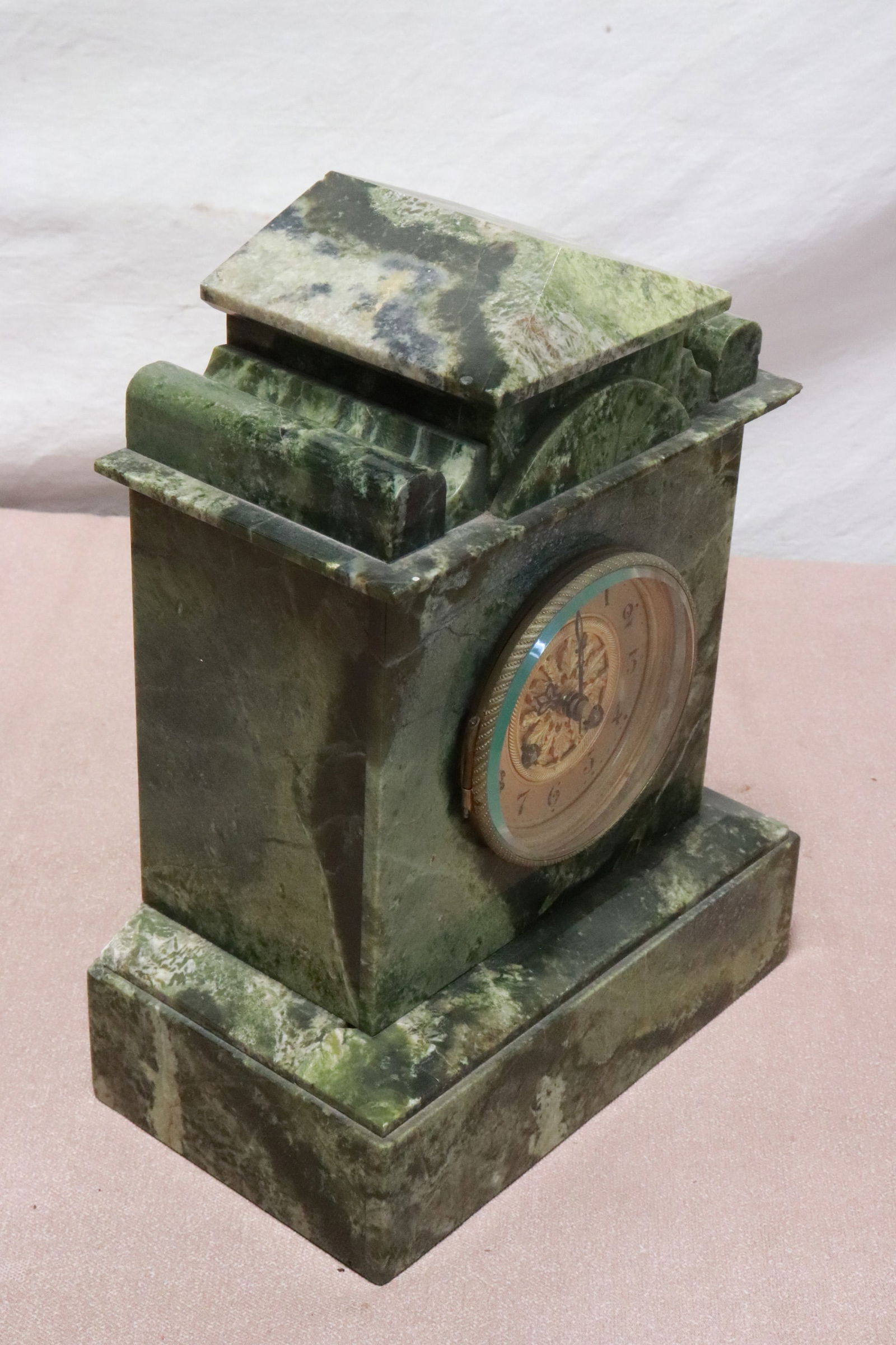 Solid onyx cased table clock - 6