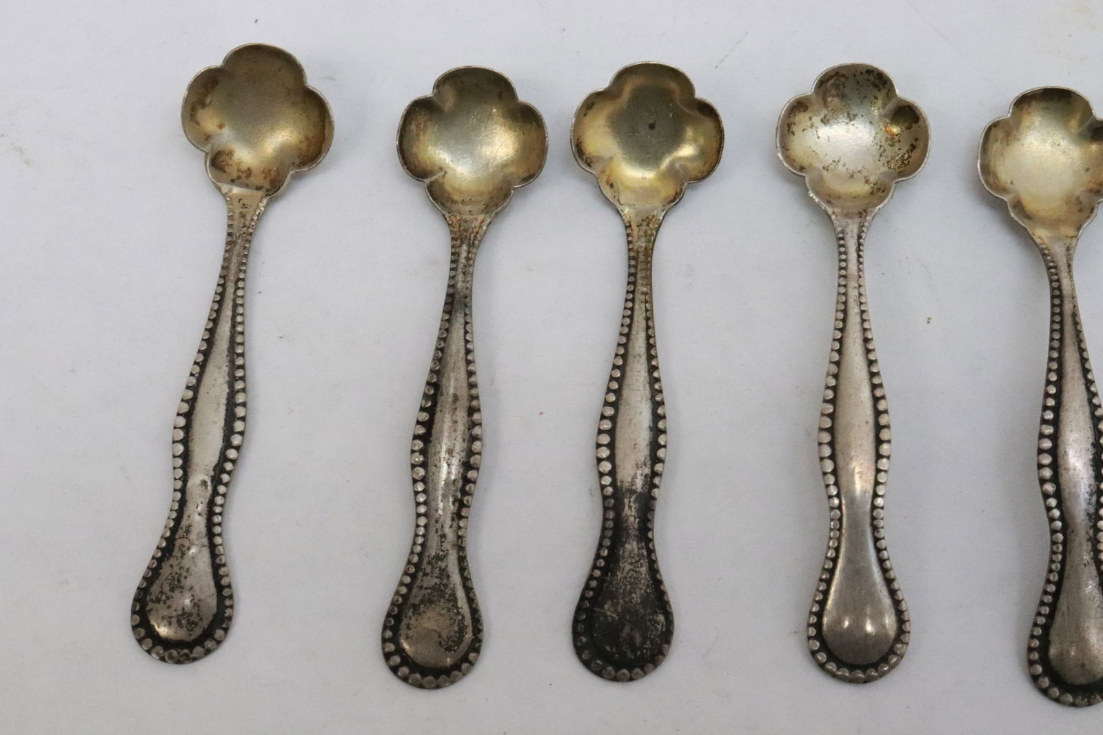 6 sterling salt spoons - 2
