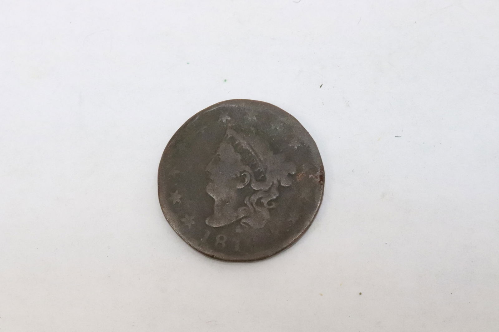 A US 1816 large copper penny: A US 1816 large copper penny