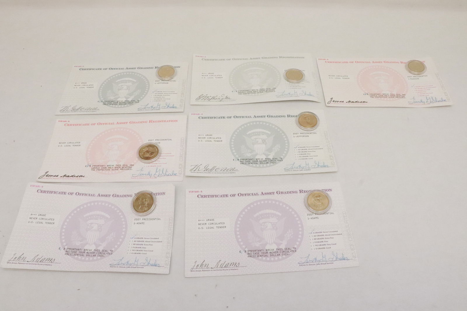 7 US proof dollars: 7 US proof dollars