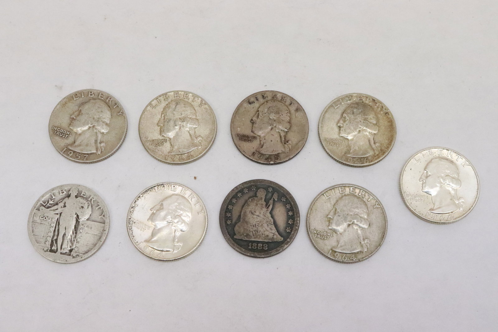 9 US 1964 or earlier silver quarters: 9 US 1964 or earlier silver quarters