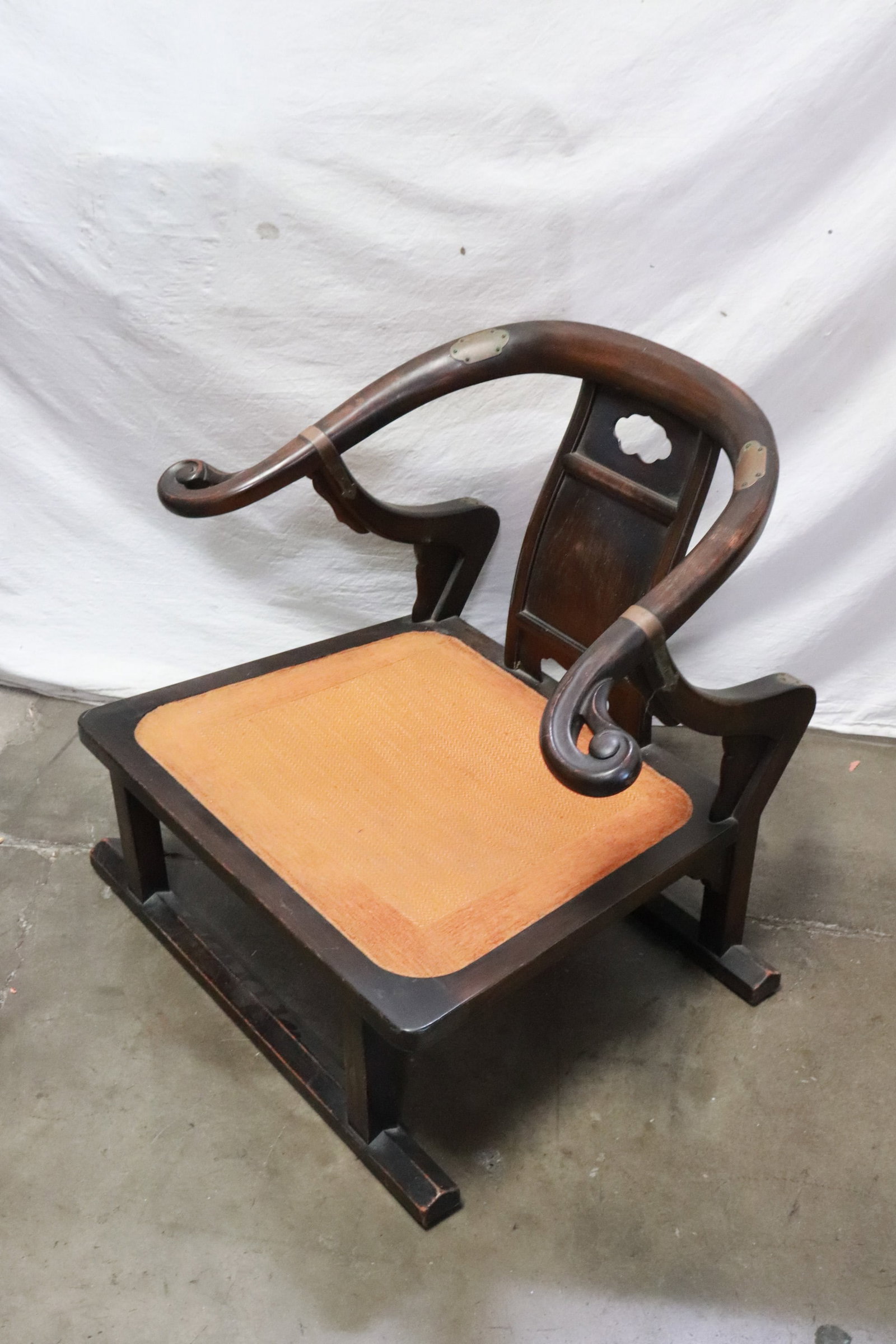 Chinese/ Japanese low armchairs: Chinese/ Japanese low armchairs, 26.35"x31.35"x25.6"