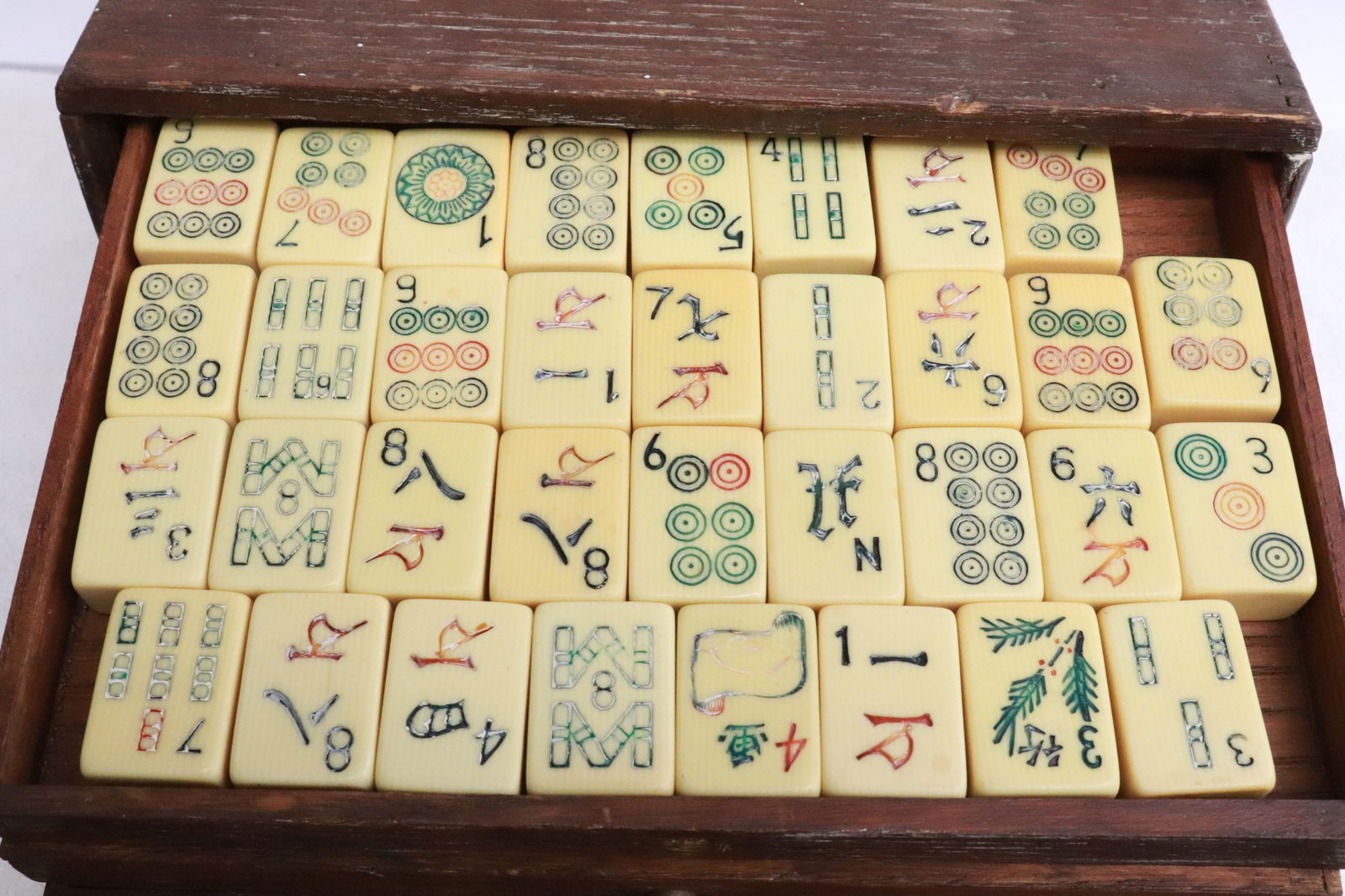 Antique mahjong set, complete - 6