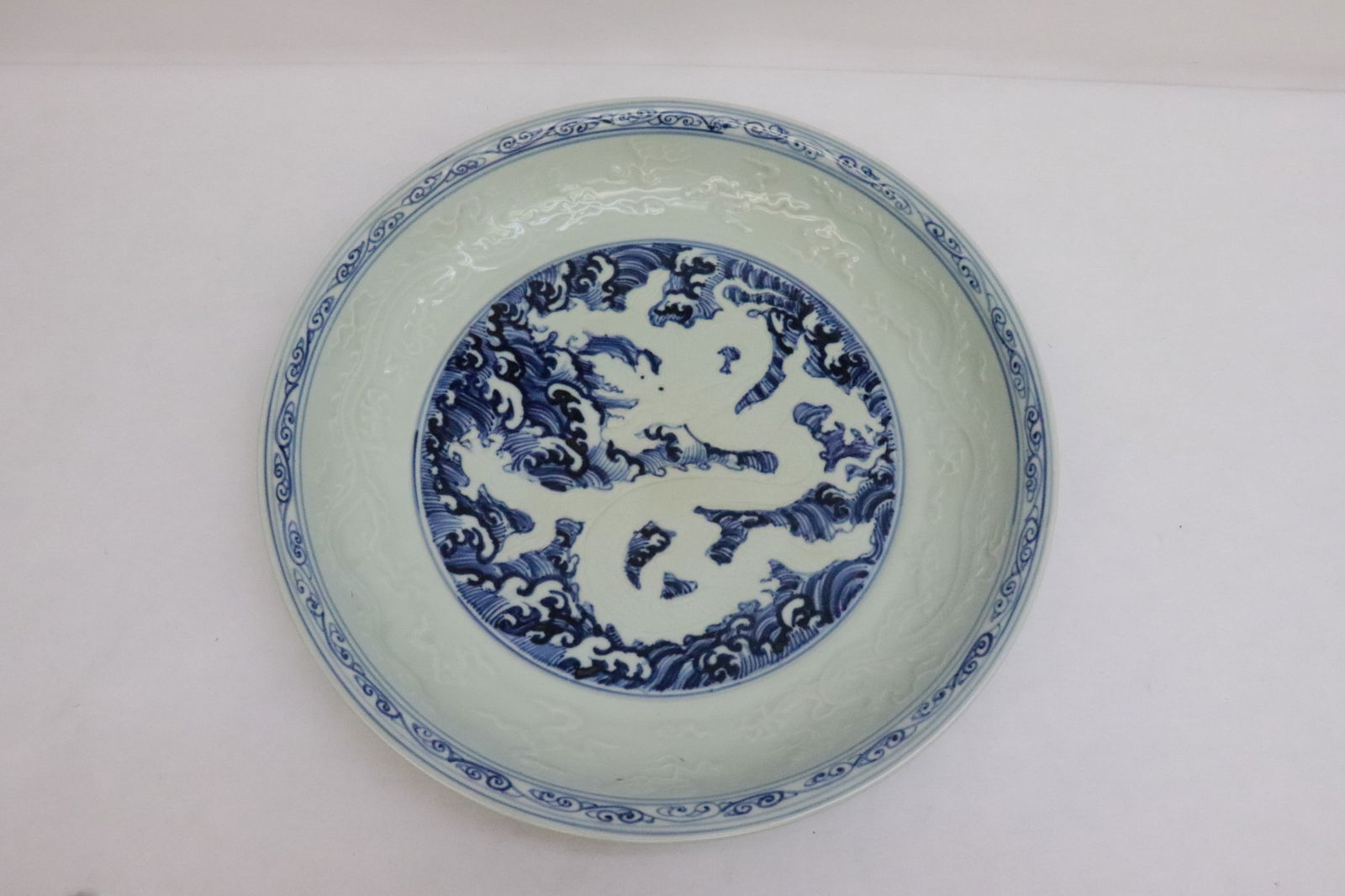 Chinese blue and white porcelain charger (1 of 8)