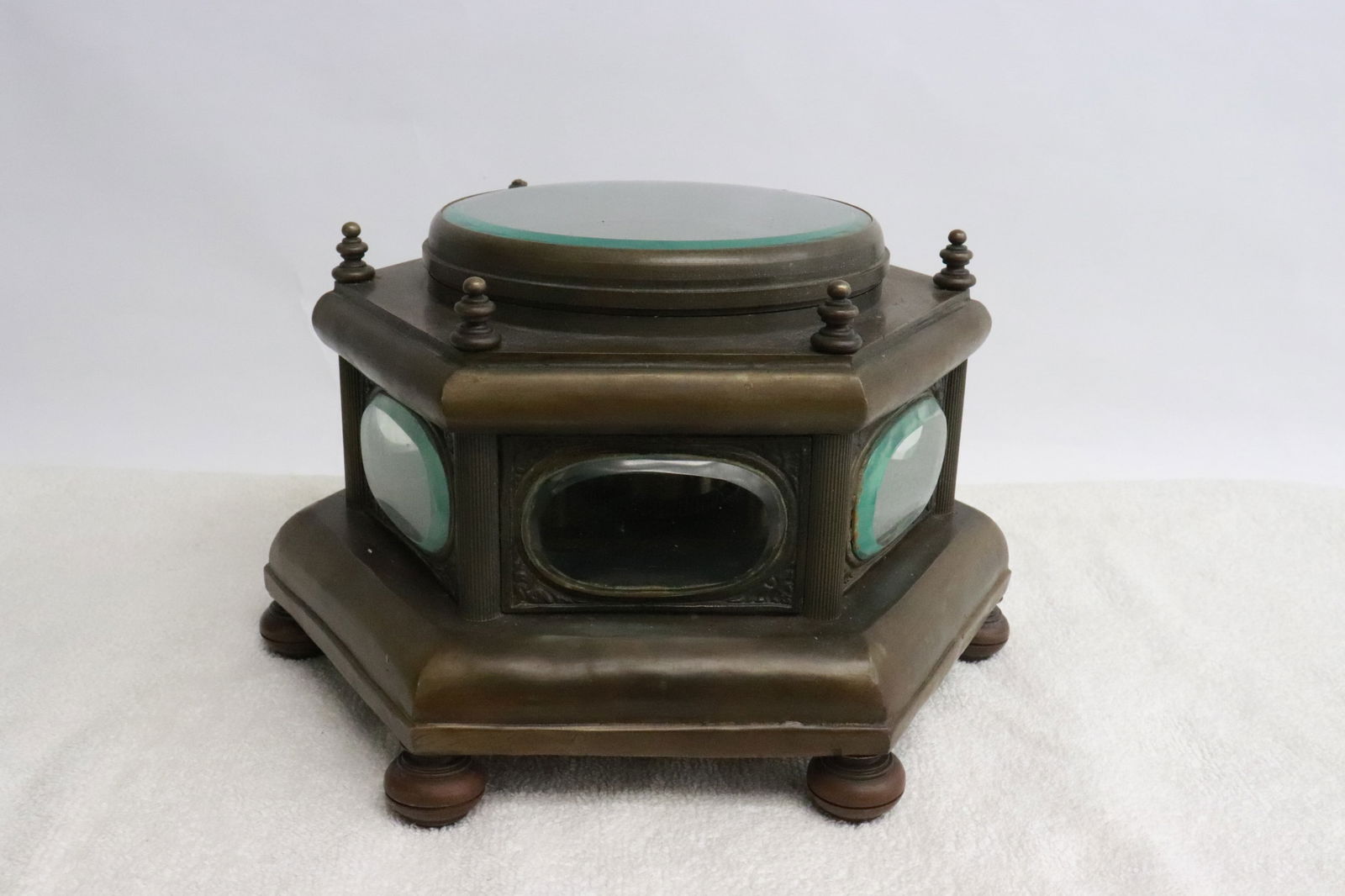 A reproduction bronze cased table clock - 3