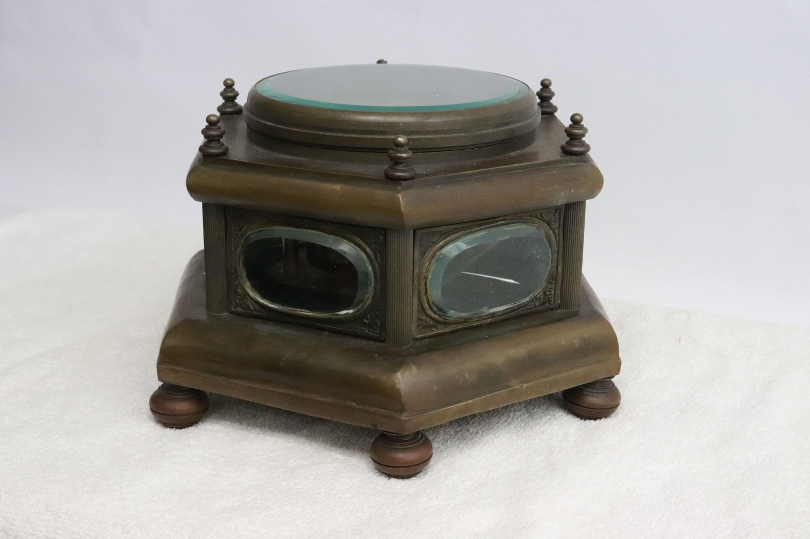 A reproduction bronze cased table clock - 4