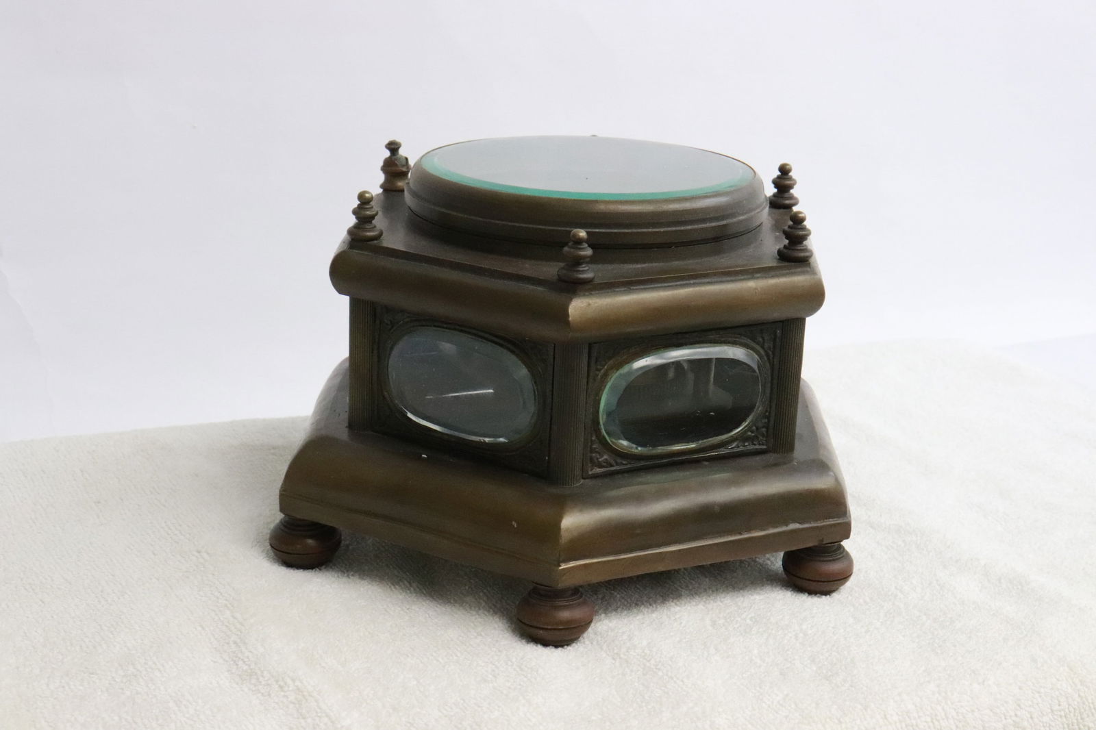 A reproduction bronze cased table clock - 5