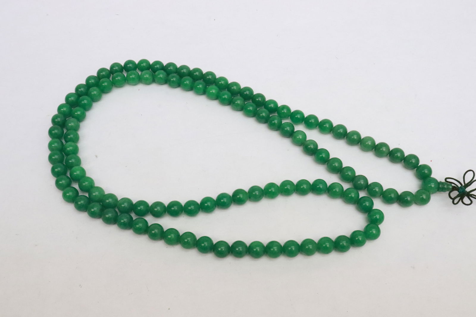 Extra long jadeite like bead necklace - 2