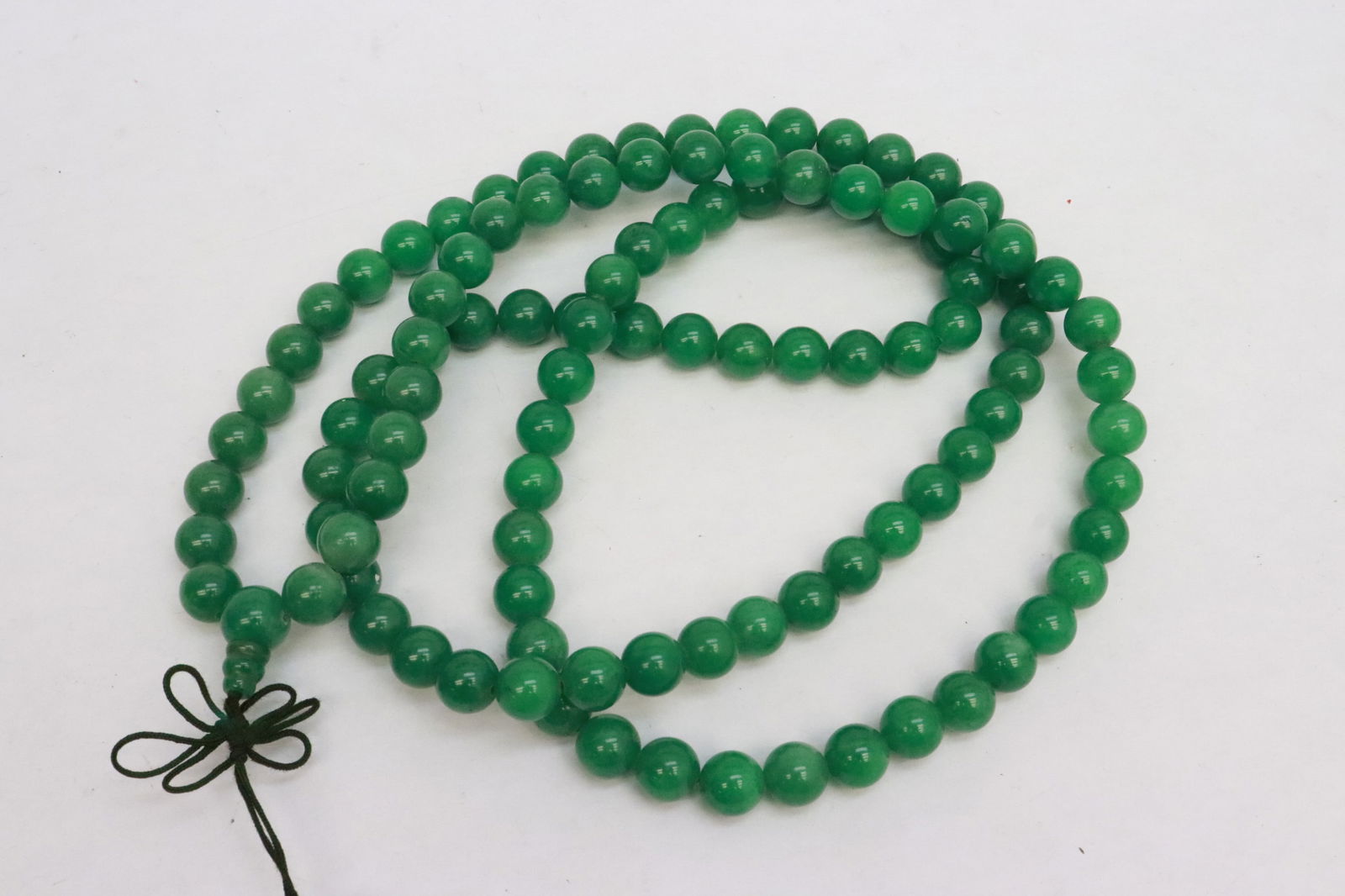 Extra long jadeite like bead necklace - 3