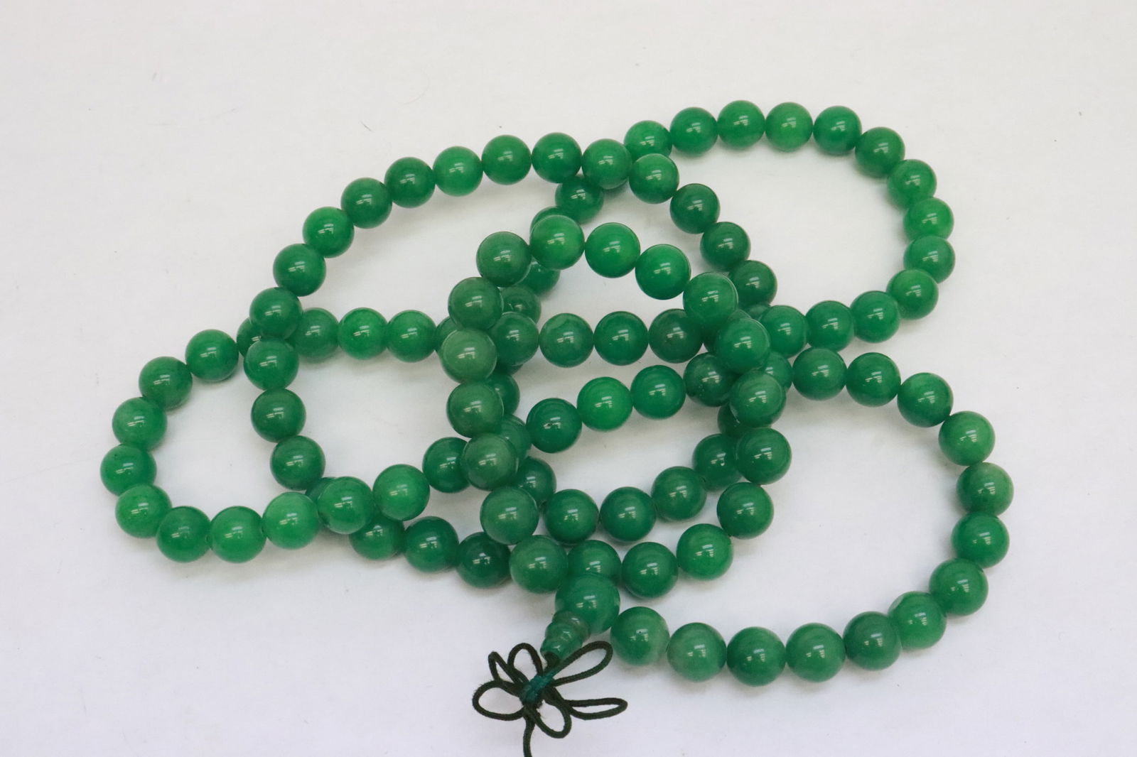 Extra long jadeite like bead necklace - 4