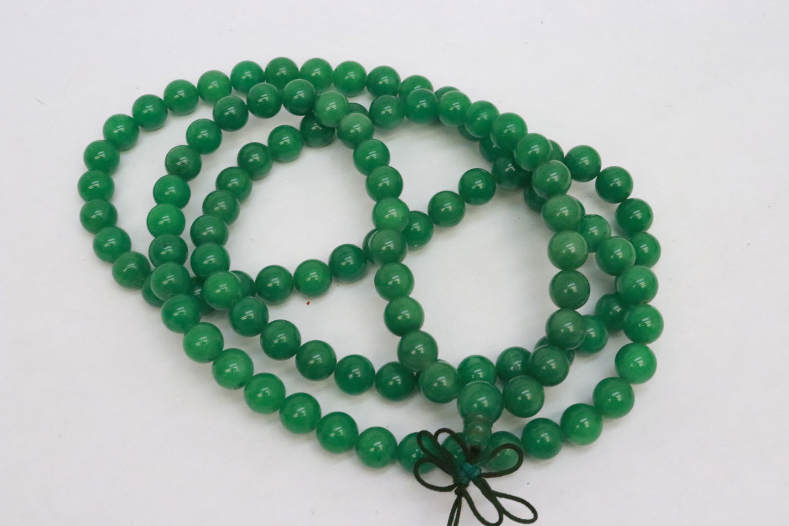 Extra long jadeite like bead necklace - 5