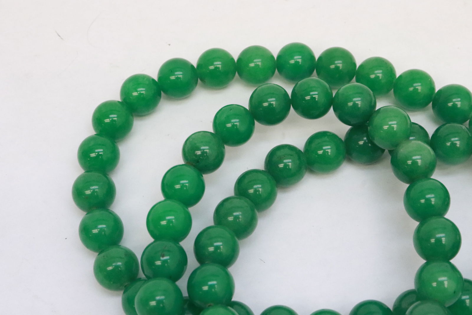 Extra long jadeite like bead necklace - 6