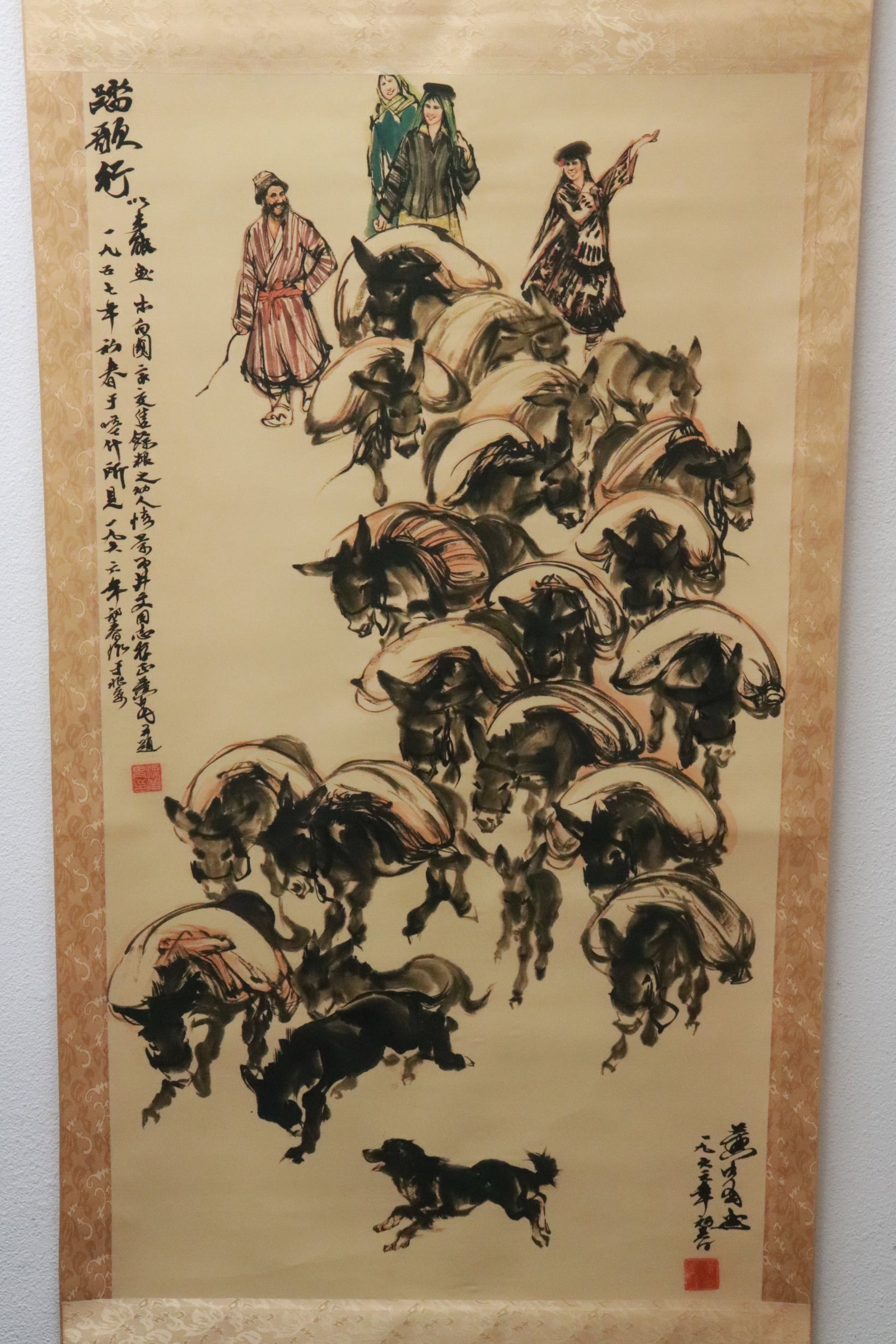Chinese print scroll: Chinese print scroll, 42.8"x23.2"