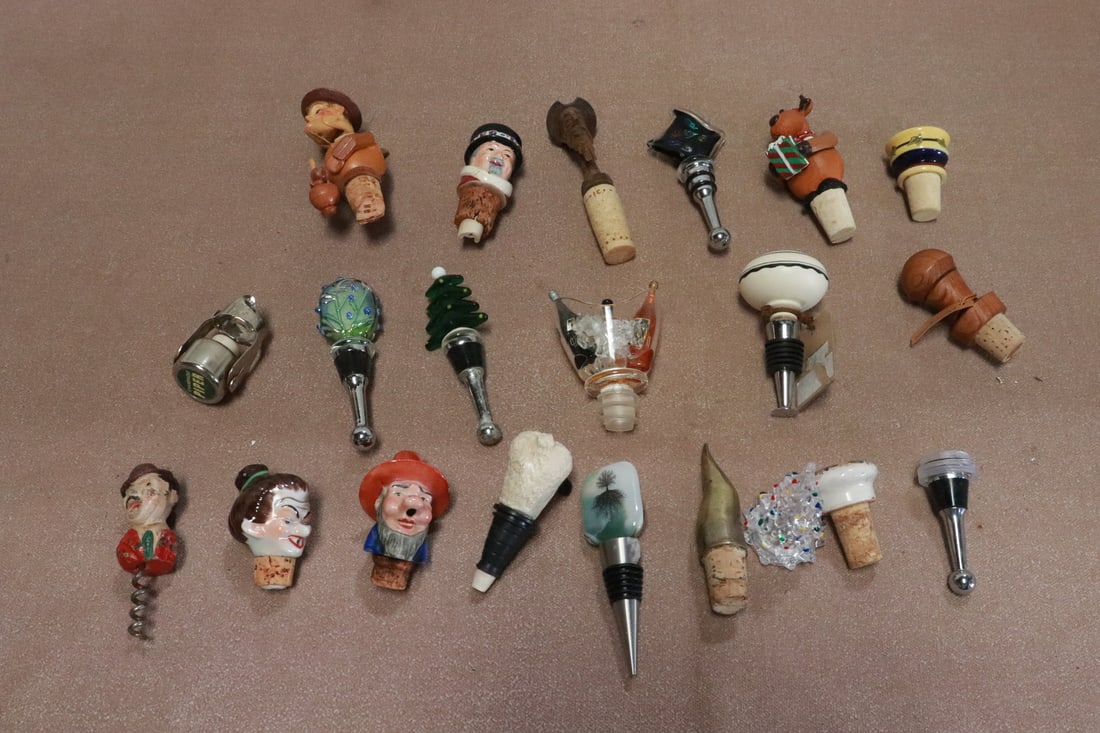 Lot of wine corks, and bottle openers (1 of 8)
