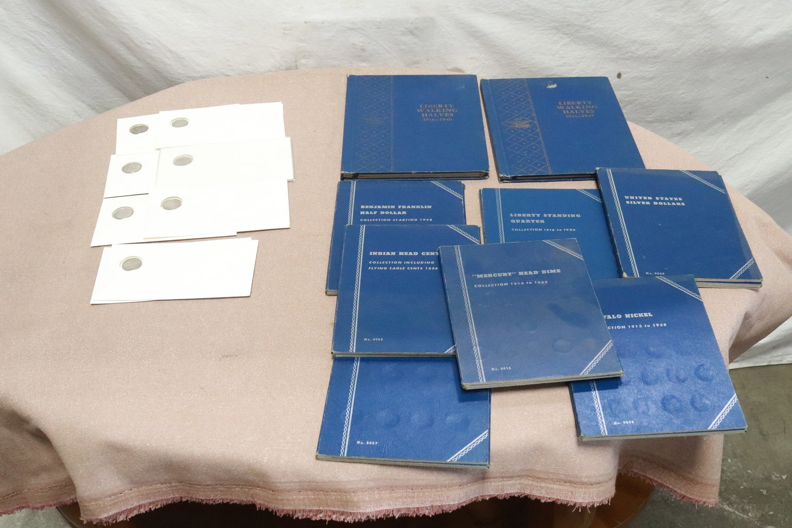 Lot of empty coin books, & 10 US proof 5-cent coins (1 of 8)