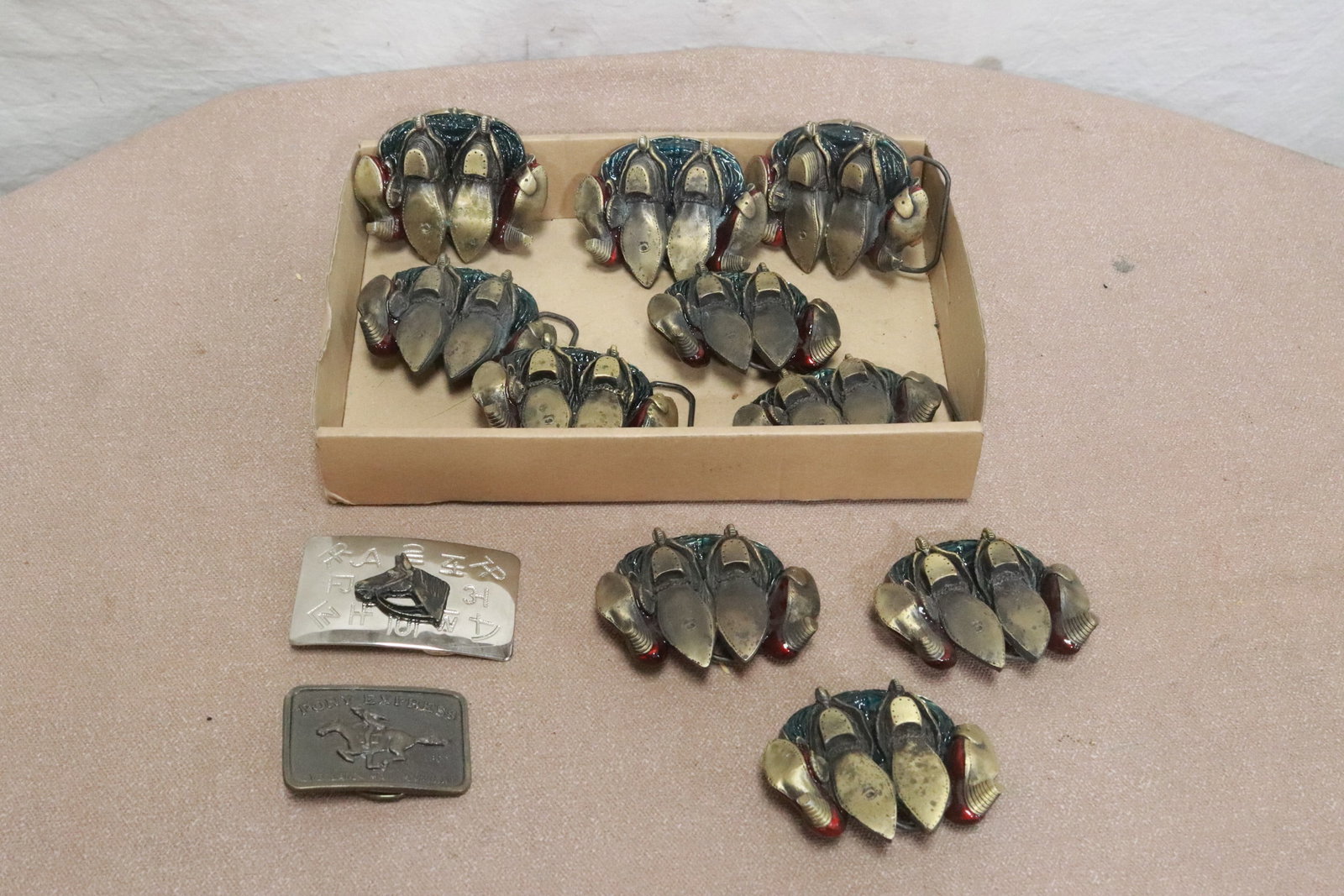 Lot of fancy belt buckles: Lot of fancy belt buckles, 1.7"x2.5"x0.65" - 2.65"x3.6"x1"