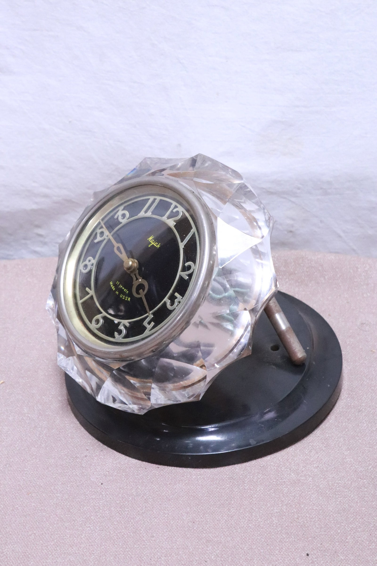 A Russian crystal table clock - 3