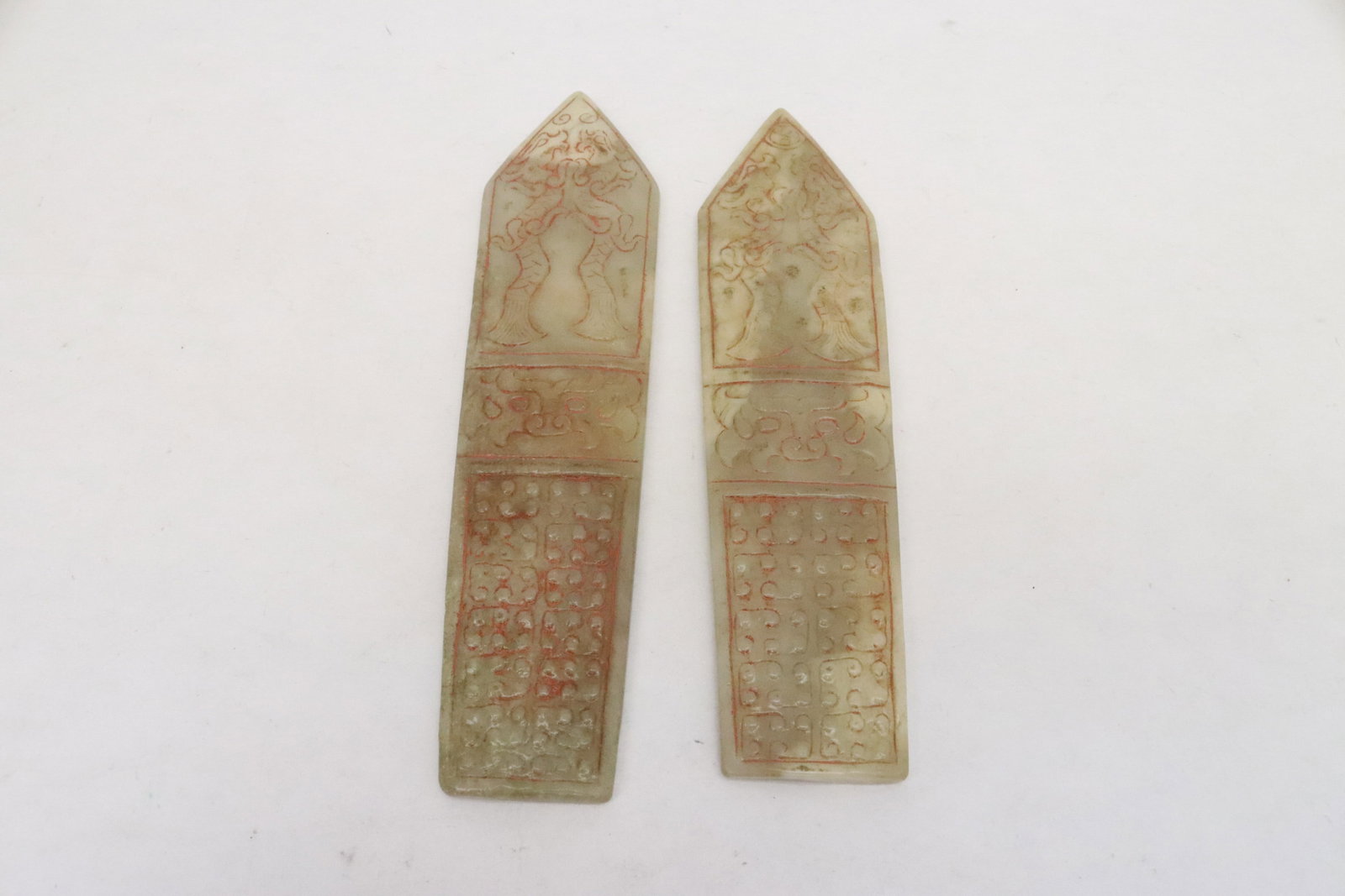 2 jade like stone carved ornaments (1 of 7)