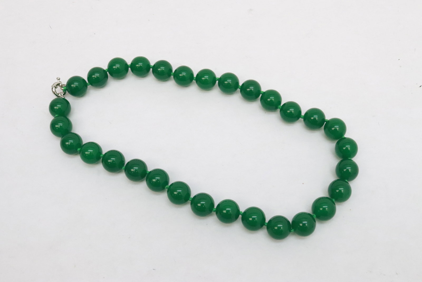 2 jadeite like bead necklaces - 2
