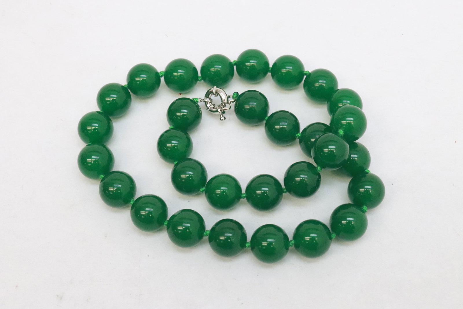 2 jadeite like bead necklaces - 3
