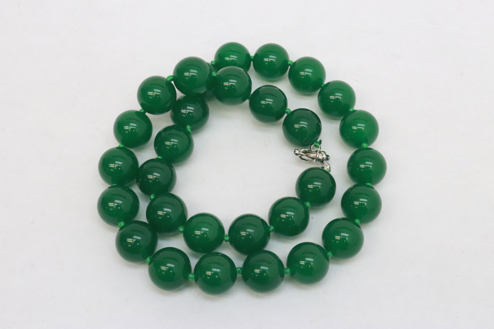 2 jadeite like bead necklaces - 4