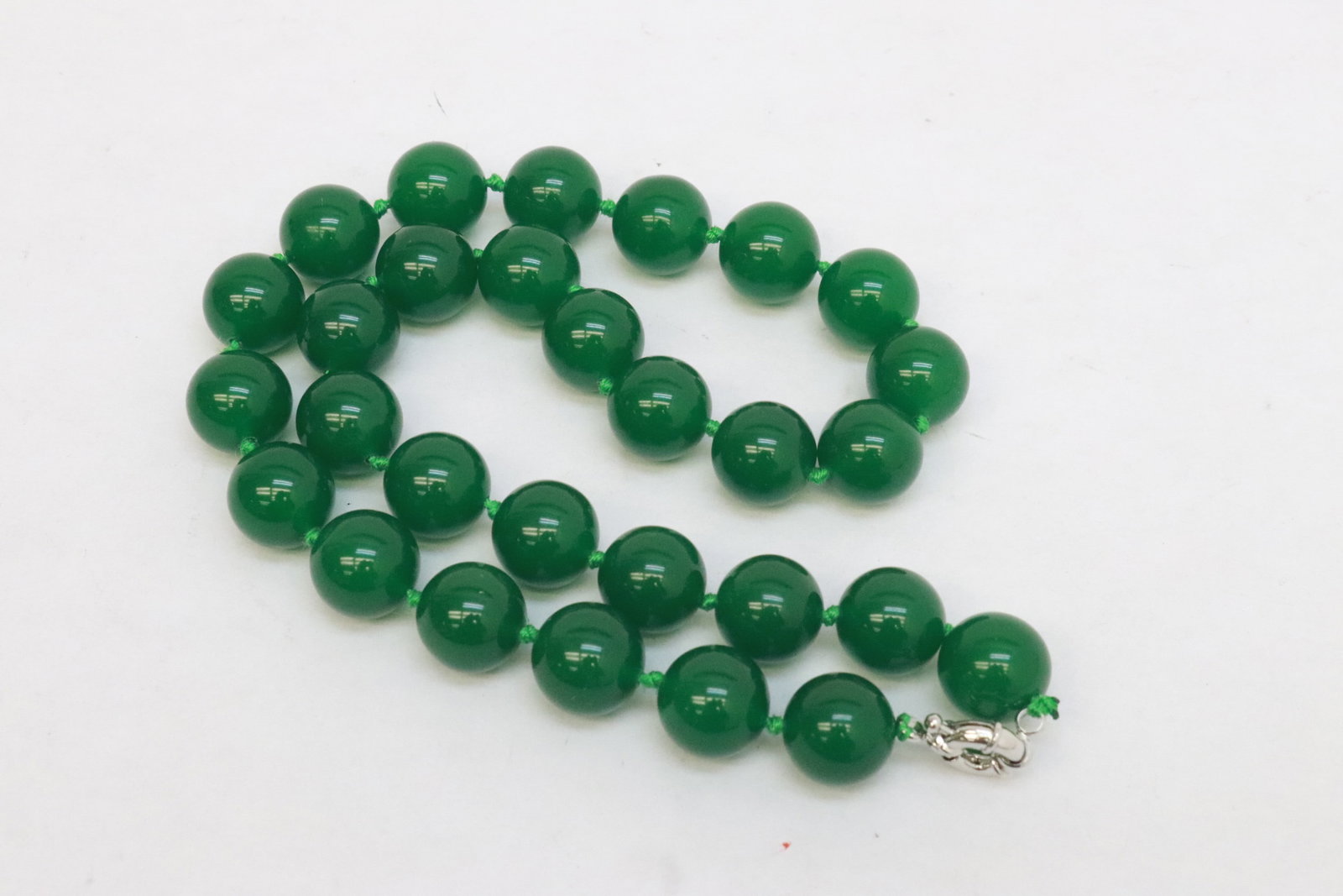 2 jadeite like bead necklaces - 6