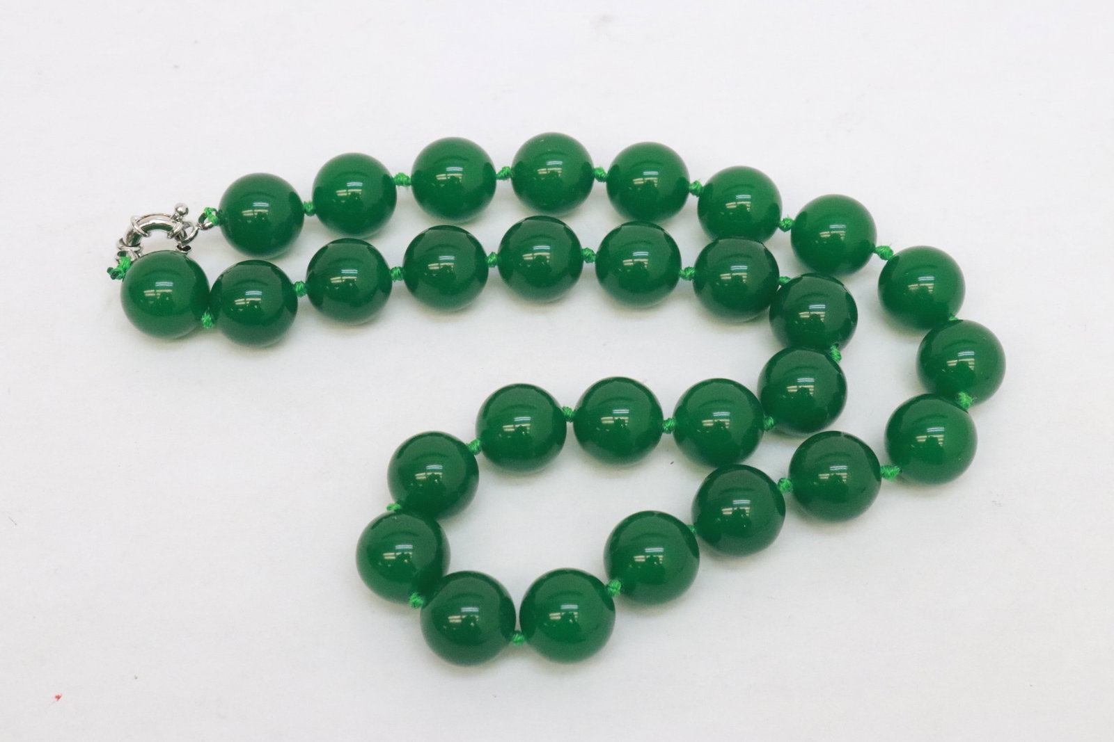 2 jadeite like bead necklaces - 7